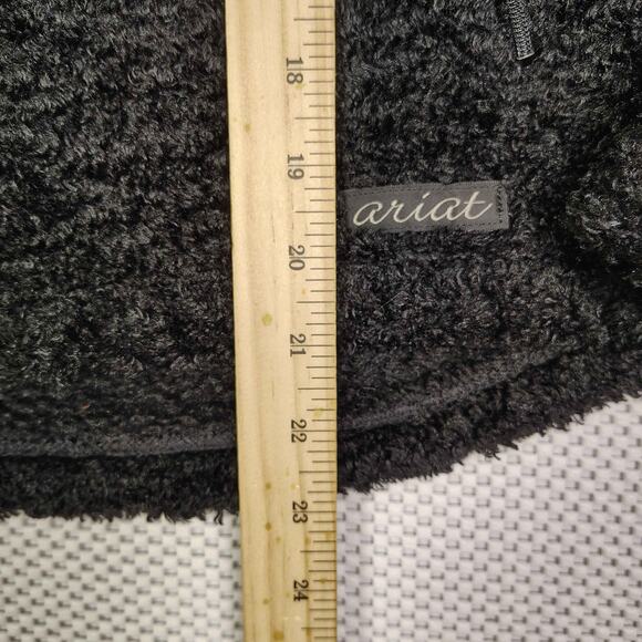 Ariat Fleece Snap Jacket Black Sherpa Teddy Women's Large Cowgirl Western Ranch - Picture 7 of 9